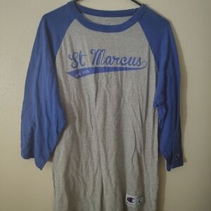 Blue and Gray Raglan Sleeve Shirt